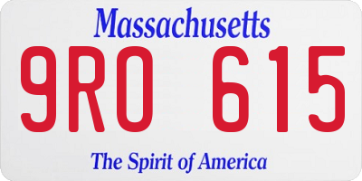 MA license plate 9RO615