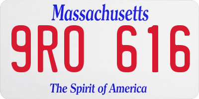MA license plate 9RO616