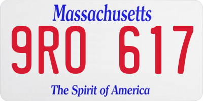 MA license plate 9RO617