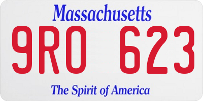 MA license plate 9RO623