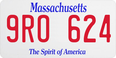 MA license plate 9RO624