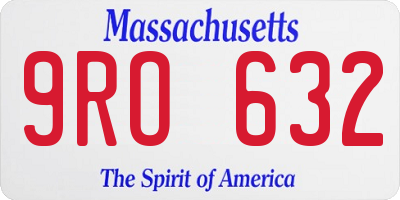 MA license plate 9RO632
