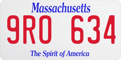 MA license plate 9RO634