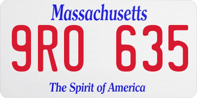 MA license plate 9RO635