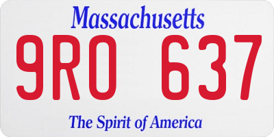 MA license plate 9RO637