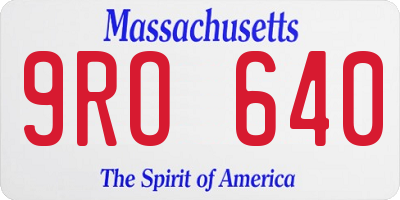 MA license plate 9RO640