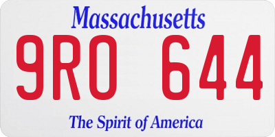 MA license plate 9RO644
