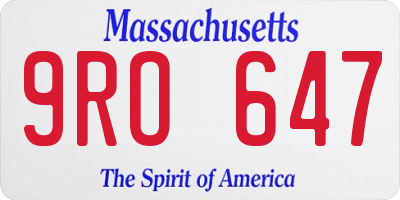 MA license plate 9RO647