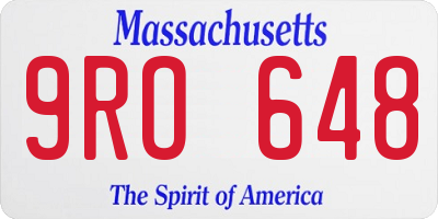 MA license plate 9RO648