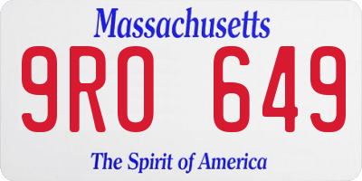 MA license plate 9RO649
