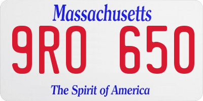 MA license plate 9RO650
