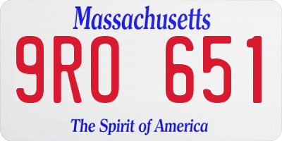 MA license plate 9RO651