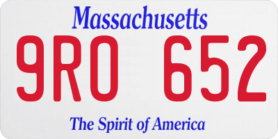 MA license plate 9RO652