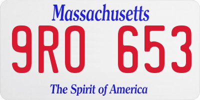MA license plate 9RO653