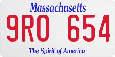 MA license plate 9RO654