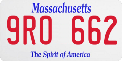 MA license plate 9RO662