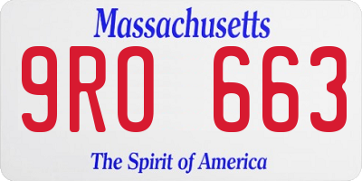 MA license plate 9RO663