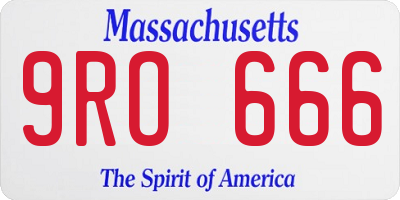 MA license plate 9RO666