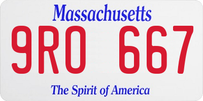 MA license plate 9RO667