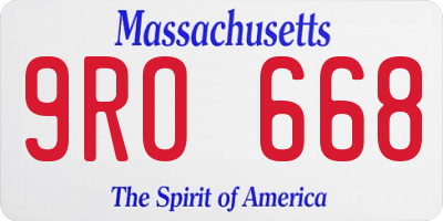 MA license plate 9RO668