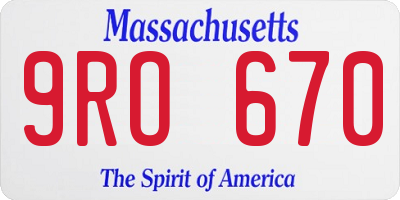 MA license plate 9RO670