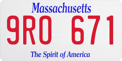 MA license plate 9RO671
