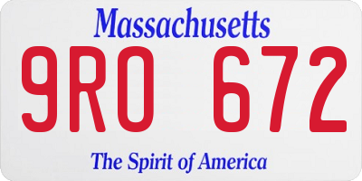 MA license plate 9RO672