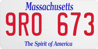 MA license plate 9RO673