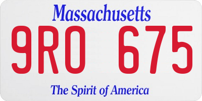 MA license plate 9RO675