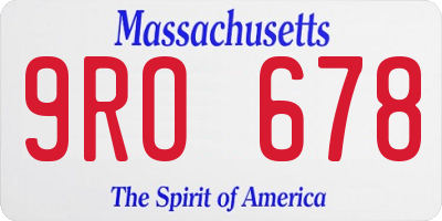 MA license plate 9RO678