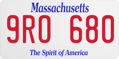 MA license plate 9RO680