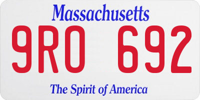 MA license plate 9RO692