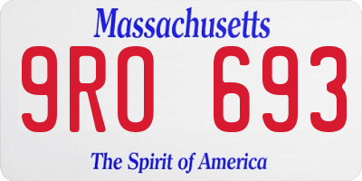 MA license plate 9RO693