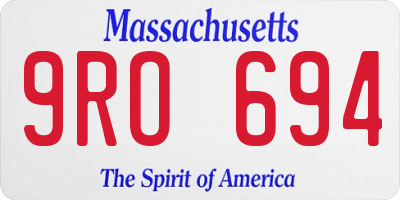 MA license plate 9RO694