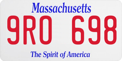 MA license plate 9RO698