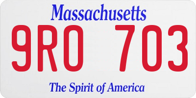MA license plate 9RO703