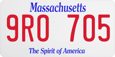 MA license plate 9RO705