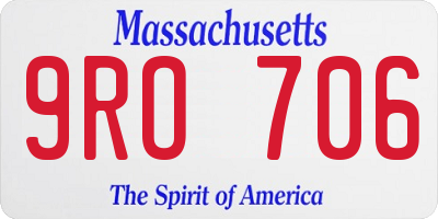 MA license plate 9RO706