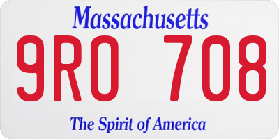 MA license plate 9RO708