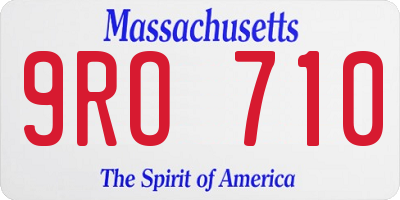 MA license plate 9RO710