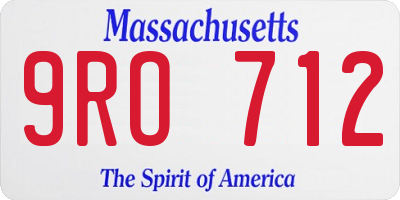 MA license plate 9RO712