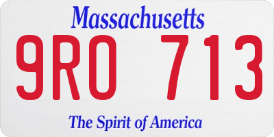 MA license plate 9RO713