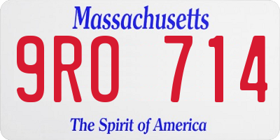 MA license plate 9RO714