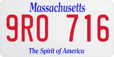 MA license plate 9RO716