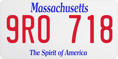 MA license plate 9RO718
