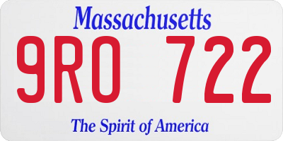 MA license plate 9RO722
