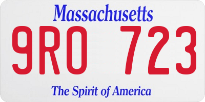 MA license plate 9RO723