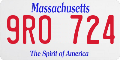 MA license plate 9RO724