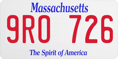 MA license plate 9RO726