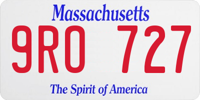 MA license plate 9RO727